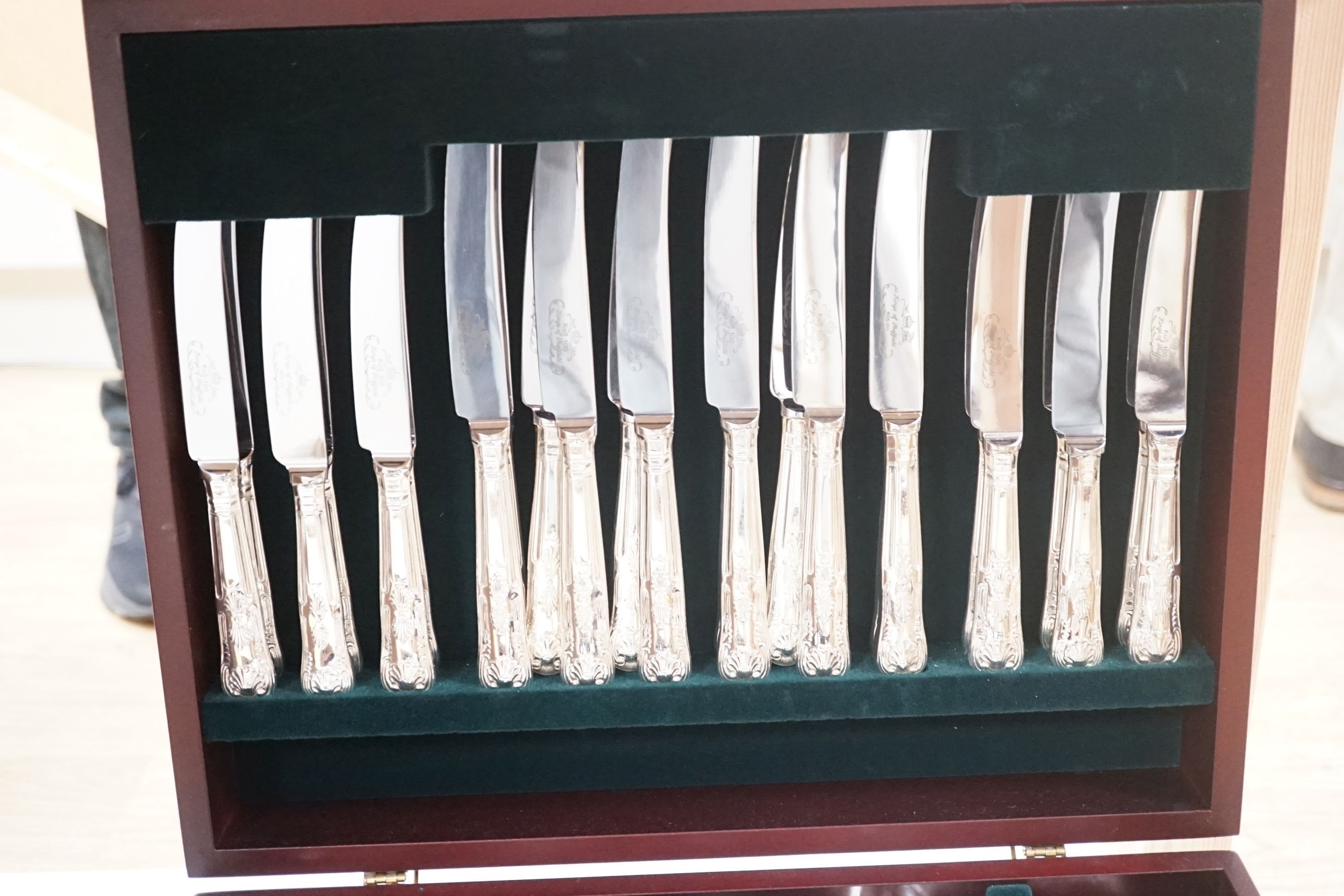 A canteen of silver plated cutlery